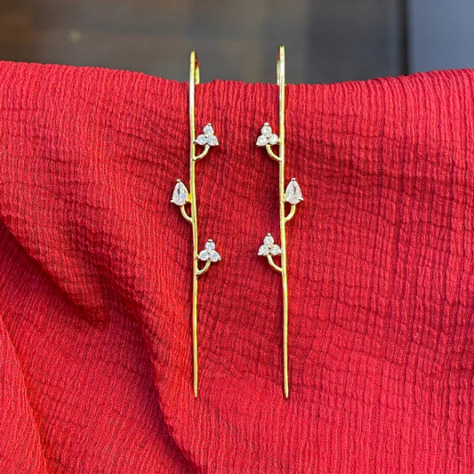 92.5 Silver Gold Plated Premium Ear Cuffs for Women | Stylish Sleek Design | Modern Fashion Jewellery
