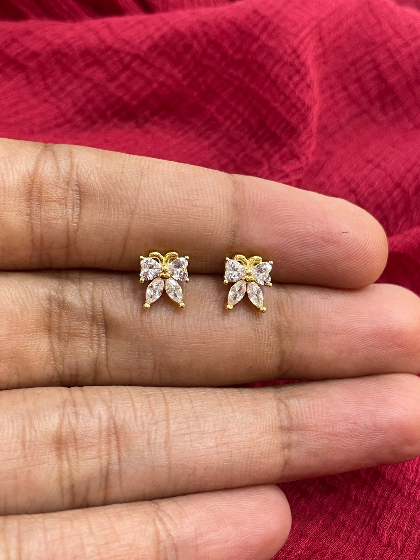 92.5 Silver Gold Plated Butterfly Earrings for Women | Stylish Cute Design | Elegant Jewellery