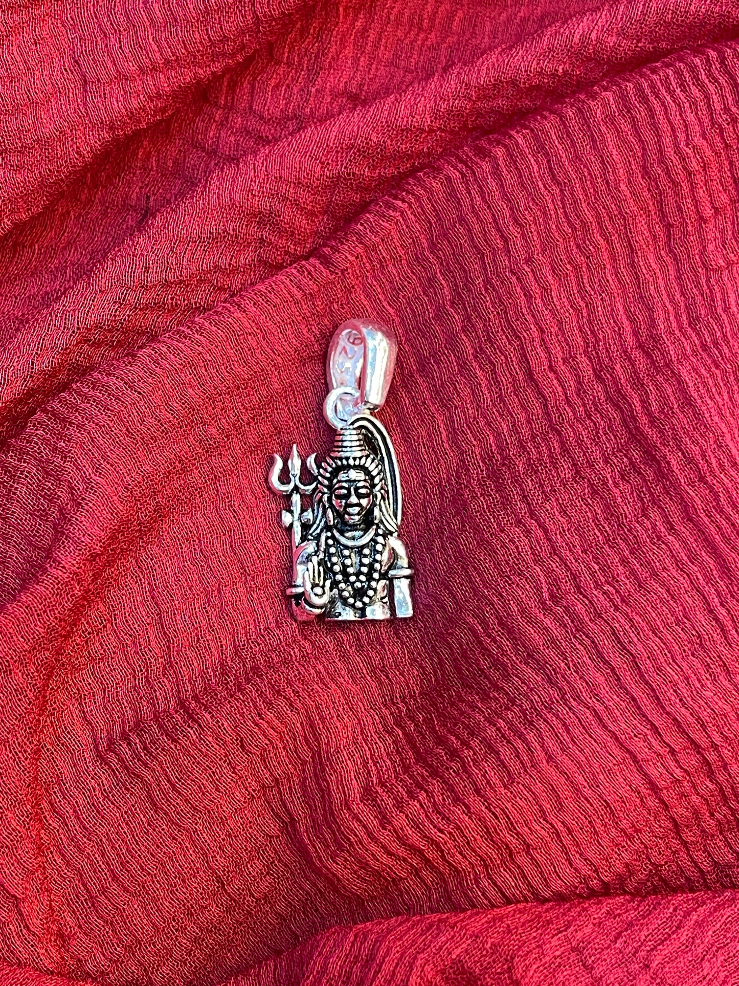 92.5 Silver Oxidised Shiva Pendant for Men & Women | Mahadev Antique Design | Temple Jewellery