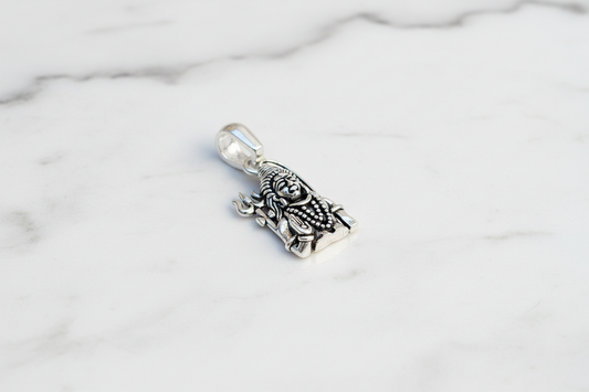 92.5 Silver Oxidised Shiva Pendant for Men & Women | Mahadev Antique Design | Temple Jewellery