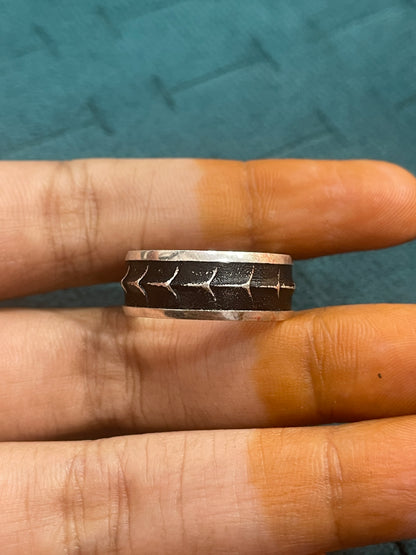 92.5 Silver Oxidised Men’s Ring Size 18 | Stylish Antique Finish | Elegant Jewellery