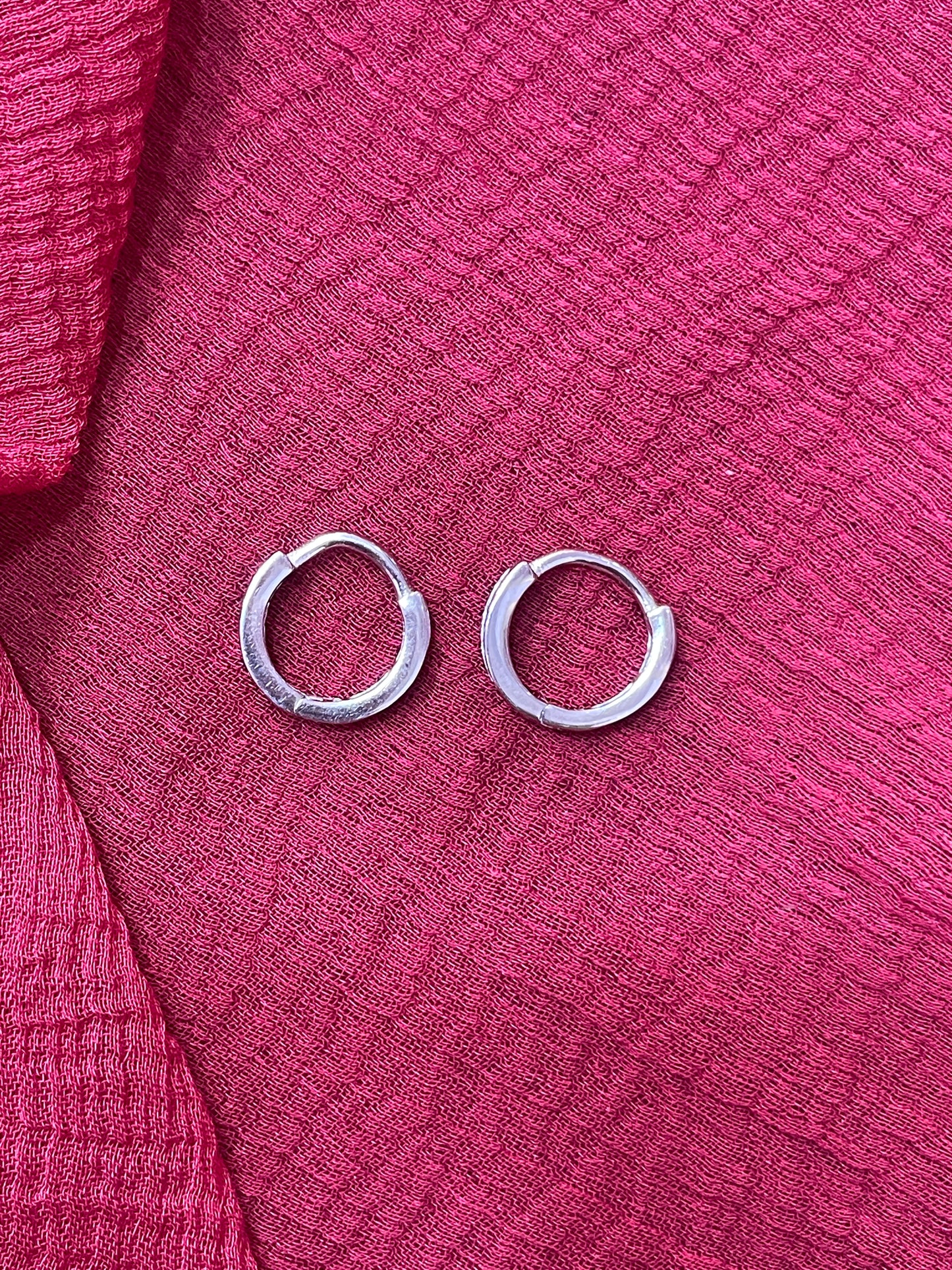 Silver Kids Blue & White Stone Bali Earrings