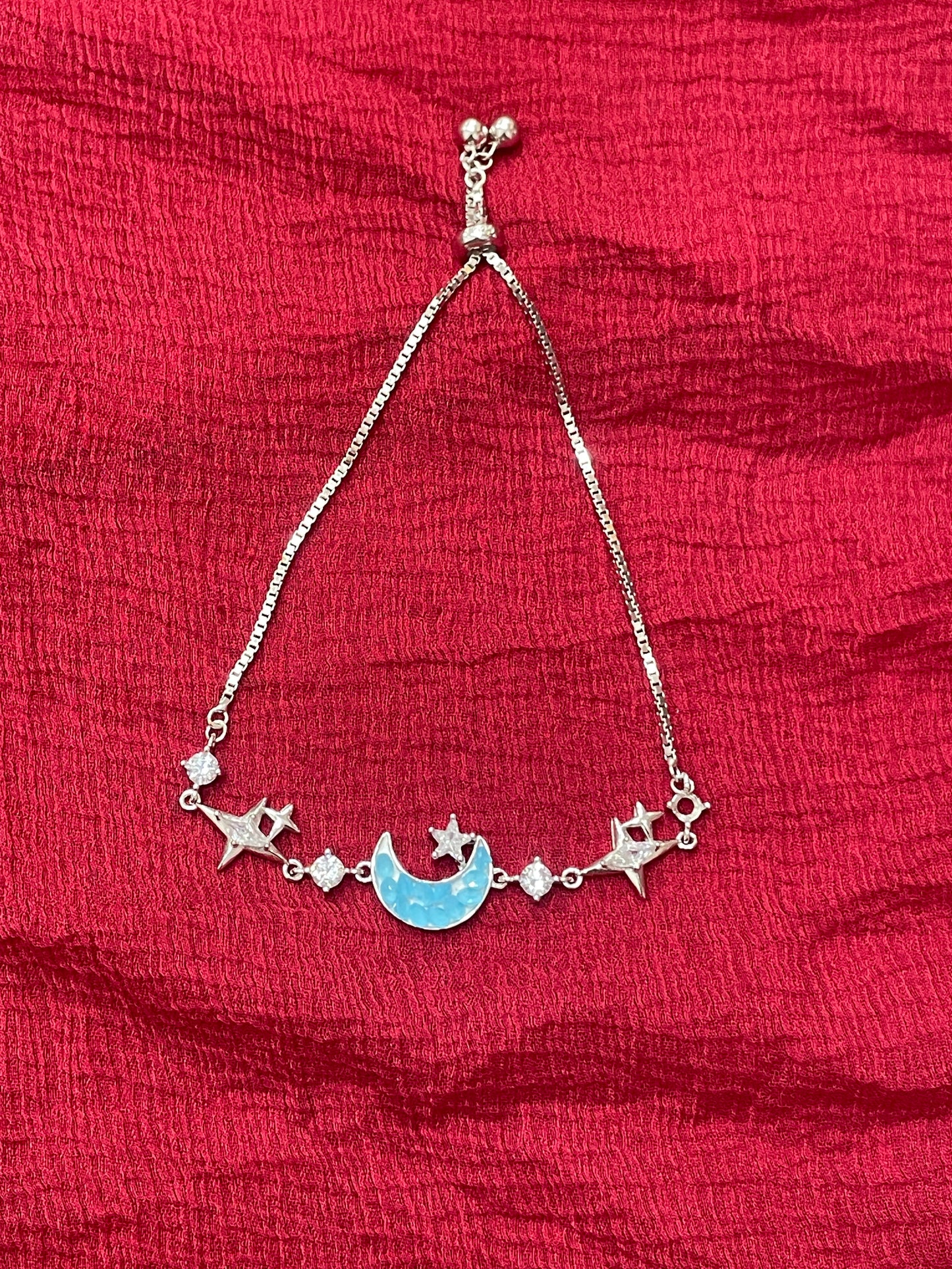 92.5 Silver Moon & Star Bracelet | Celestial Stylish Design | Jewellery