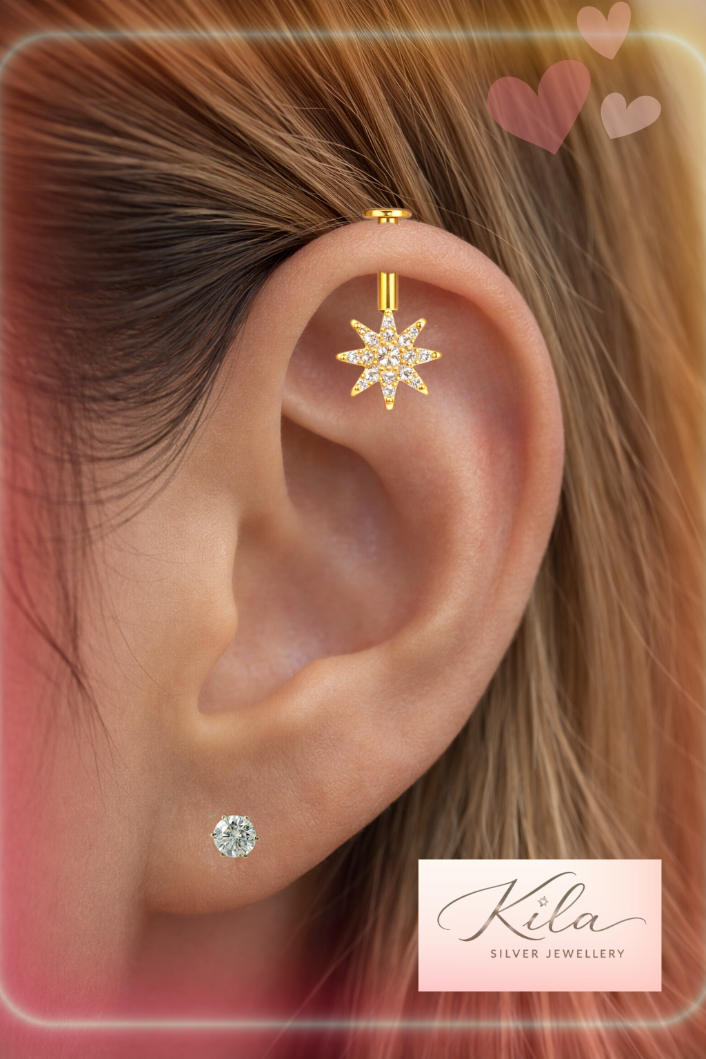 92.5 Silver Star Shaped Bugadi | Trendy Elegant Design | Jewellery