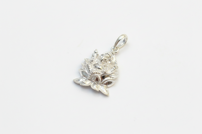 92.5 Silver Ganesha Sitting on Lotus Design Pendant for Men & Women – Traditional Temple Style