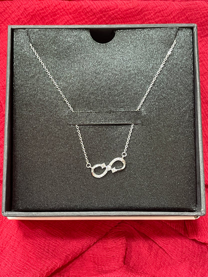 92.5 Silver Infinity White Stone Chain 18.5 Inches | Classy Premium Sparkle Design | Jewellery