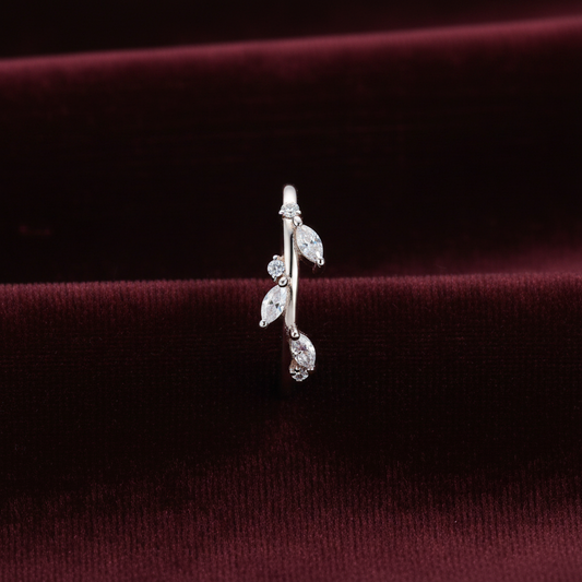 92.5 Silver Leaf Ring for Women Size 12 | Stylish Nature-Inspired Design | Elegant Fashion Jewellery