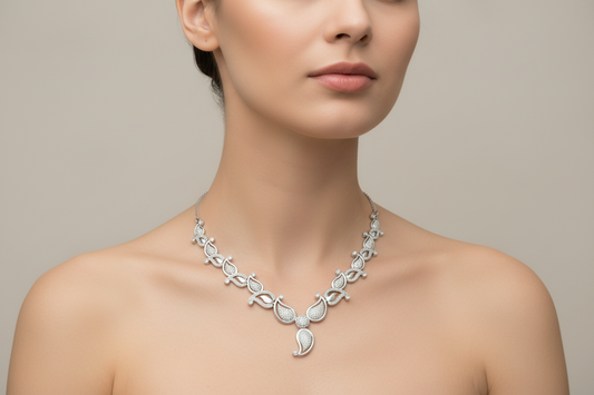 92.5 Silver Stylish Necklace for Women 19 Inches | Elegant Modern Design | Daily Wear Jewellery