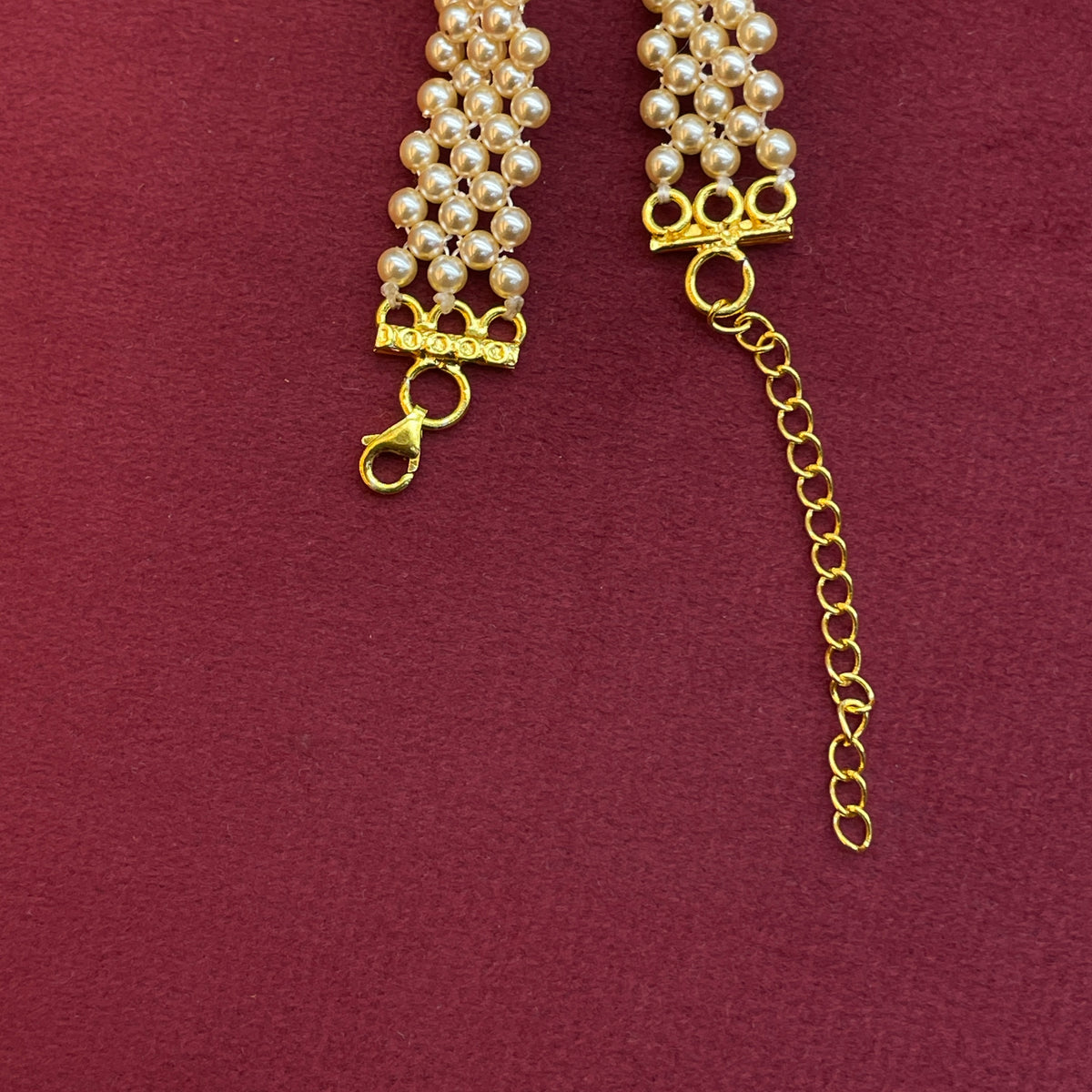 92.5 Silver Gold Plated Nakshi Pearl Watch for Women