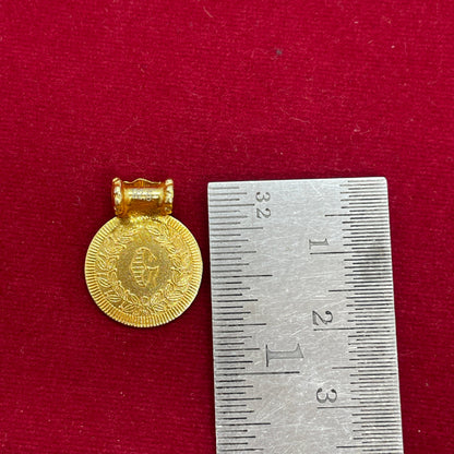 925 Silver Gold-Plated Lakshmi Devi Kasu Pendant for Women