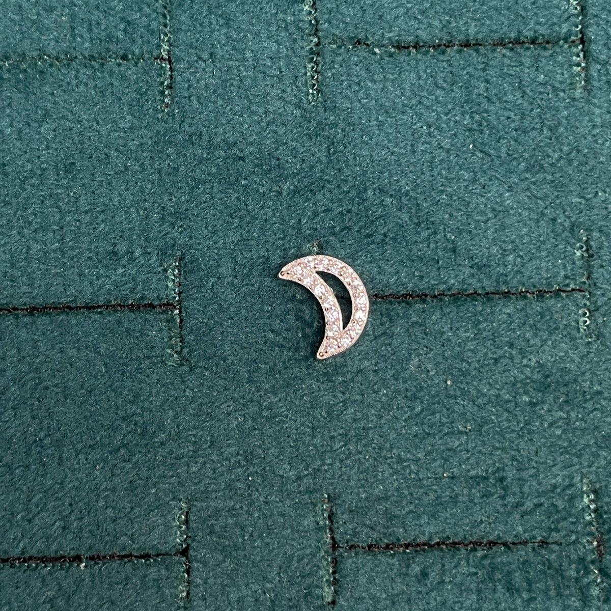 925 Silver Half Moon Studs- Ball  back pair