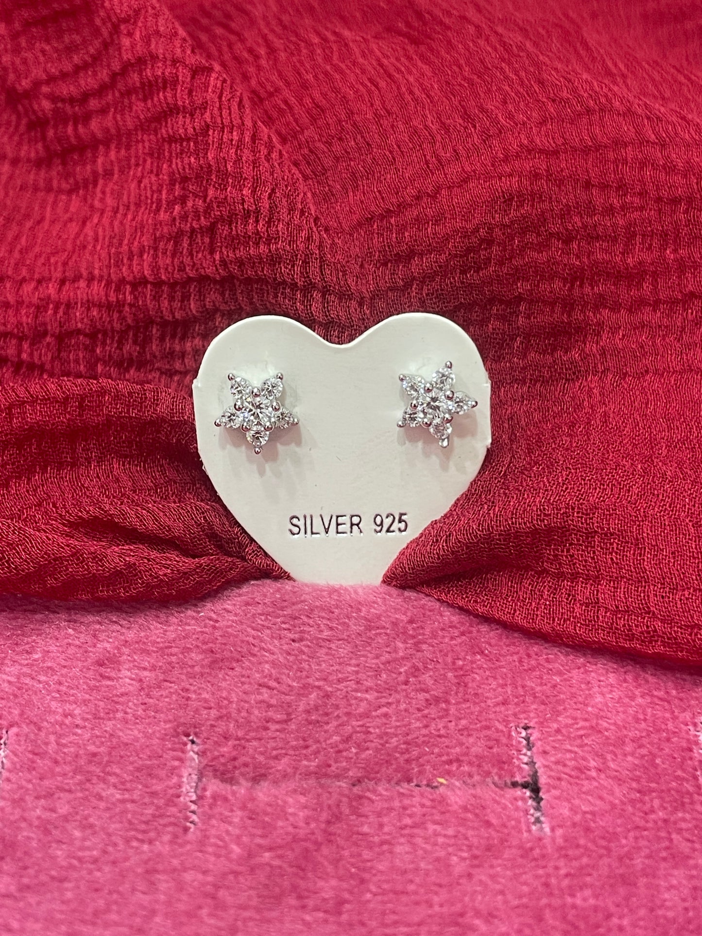 92.5 Silver Classy White Stone Studs | Elegant Sparkle Design | Jewellery