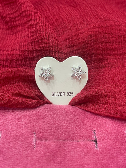 92.5 Silver Classy White Stone Studs | Elegant Sparkle Design | Jewellery