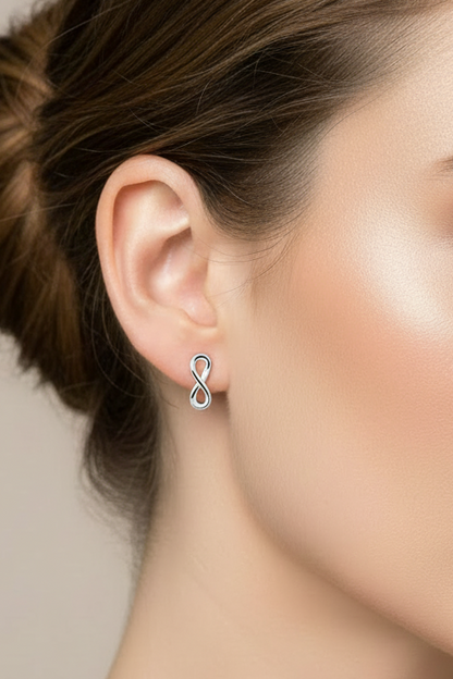 92.5 Silver Infinity Earrings for Women | Stylish Forever Design | Elegant Daily Wear Jewellery