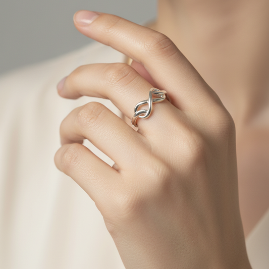 92.5 silver stylish infinity ring size 12