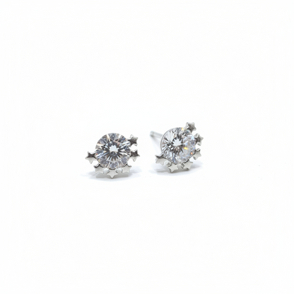 92.5 Silver Premium White Stone Studs | Elegant Sparkle Finish | Jewellery