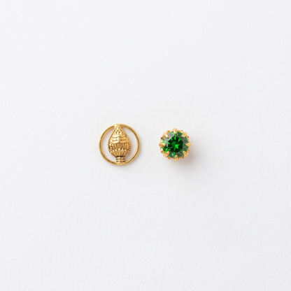 92.5 Silver Gold Plated Vel Reversible Stud Single Piece