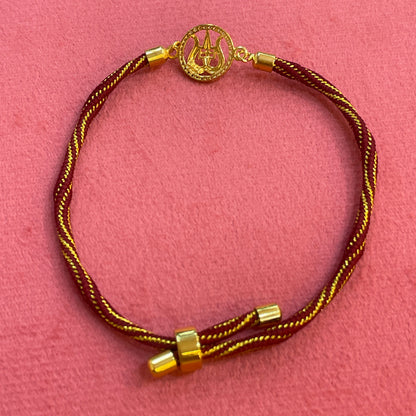 Silver Trishul Rakhi for Brother | Mahadev Rakhi with Gold Plating & CZ Stones