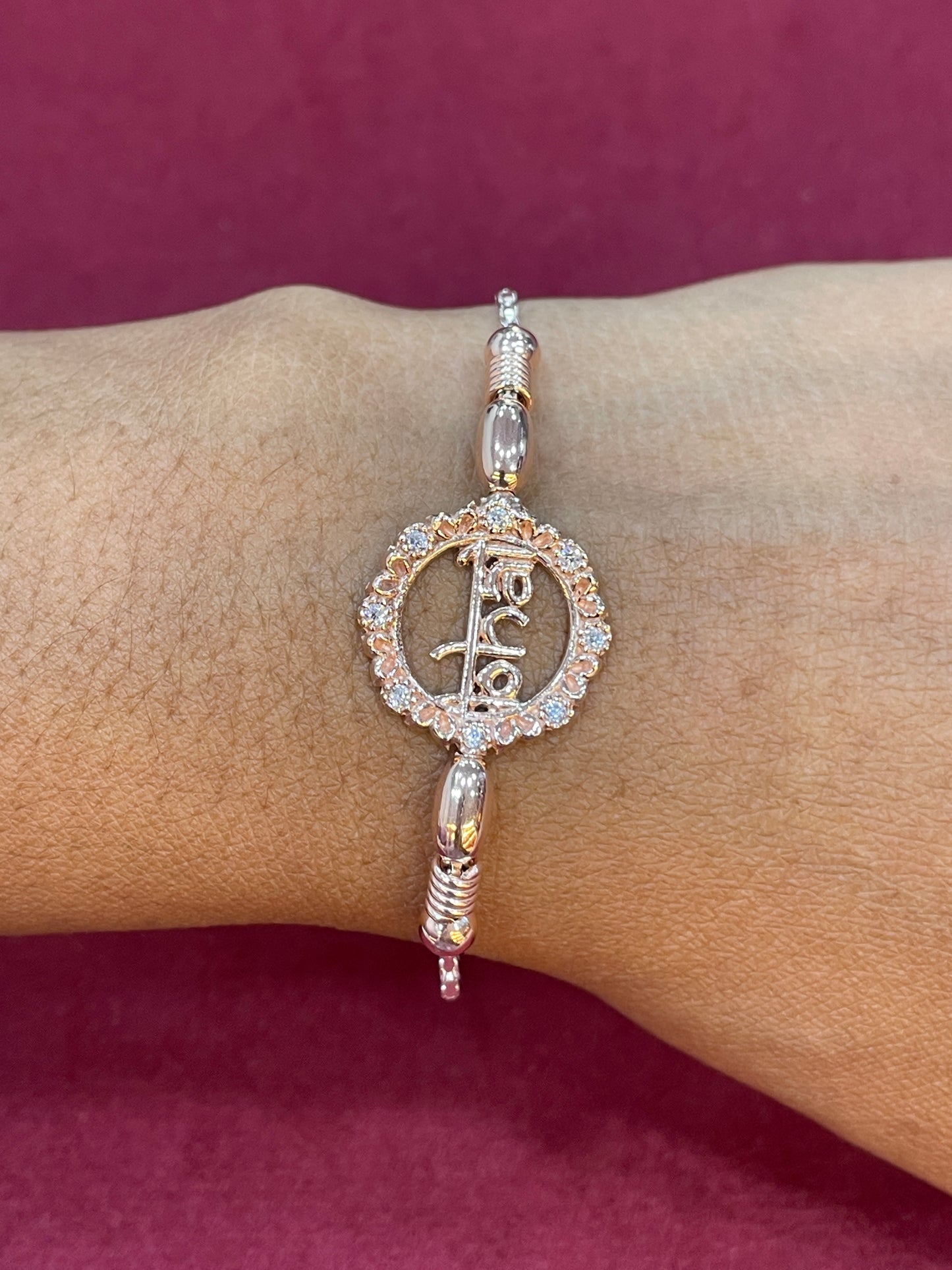 925 Silver Rosegold Rakhi