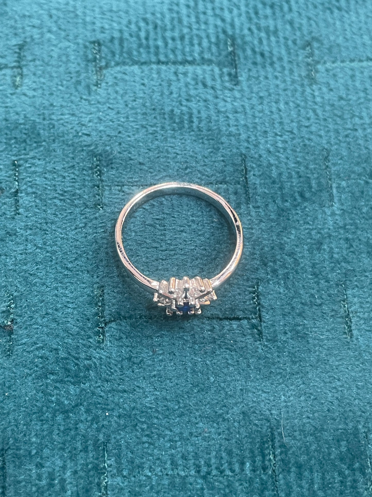 92.5 Silver Blue Stone Flower Ring for Women Size 13 | Stylish Floral Accent | Elegant Fashion Jewellery