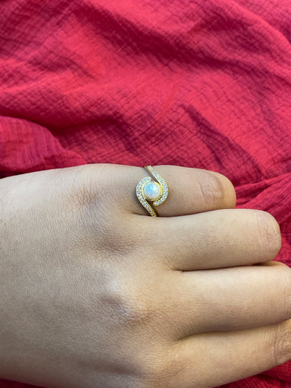 92.5 Silver Gold Plated Stylish Ring for Women Size 11 | Elegant Jewellery