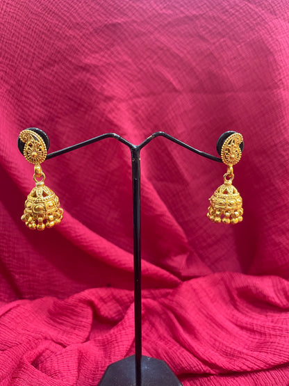 92.5 Silver Gold Plated Jhumka Earrings for Women | Stylish Traditional Design | Festive Jewellery