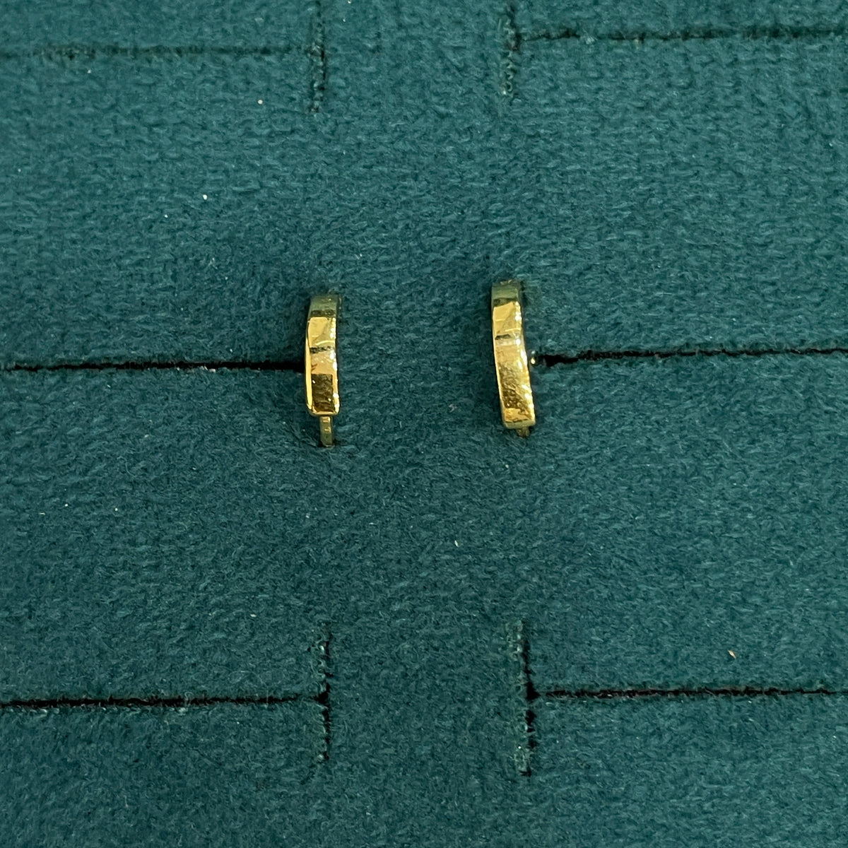 92.5 Sterling Silver Gold Plated Plain Polished Huggie Hoop Bali Earrings 8mm