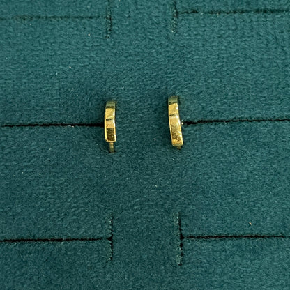 92.5 Sterling Silver Gold Plated Plain Polished Huggie Hoop Bali Earrings 8mm
