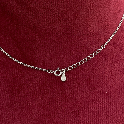 92.5 Silver CZ Bow & Brown Bead Necklace for Women