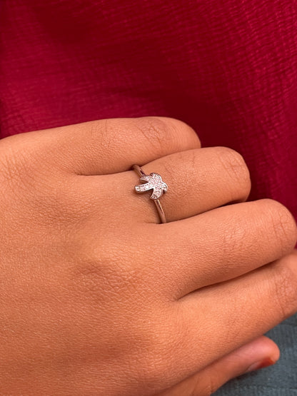 92.5 Silver Palm Tree Ring for Women Size 13 | Stylish Tropical Design | Elegant Fashion Jewellery