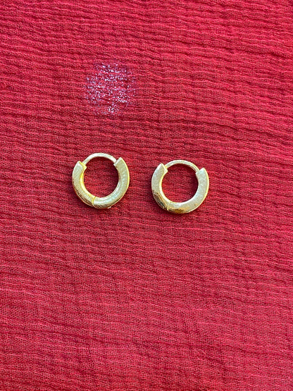 92.5 silver gold plated simple Bali earrings