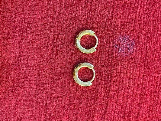 92.5 silver gold plated simple Bali earrings