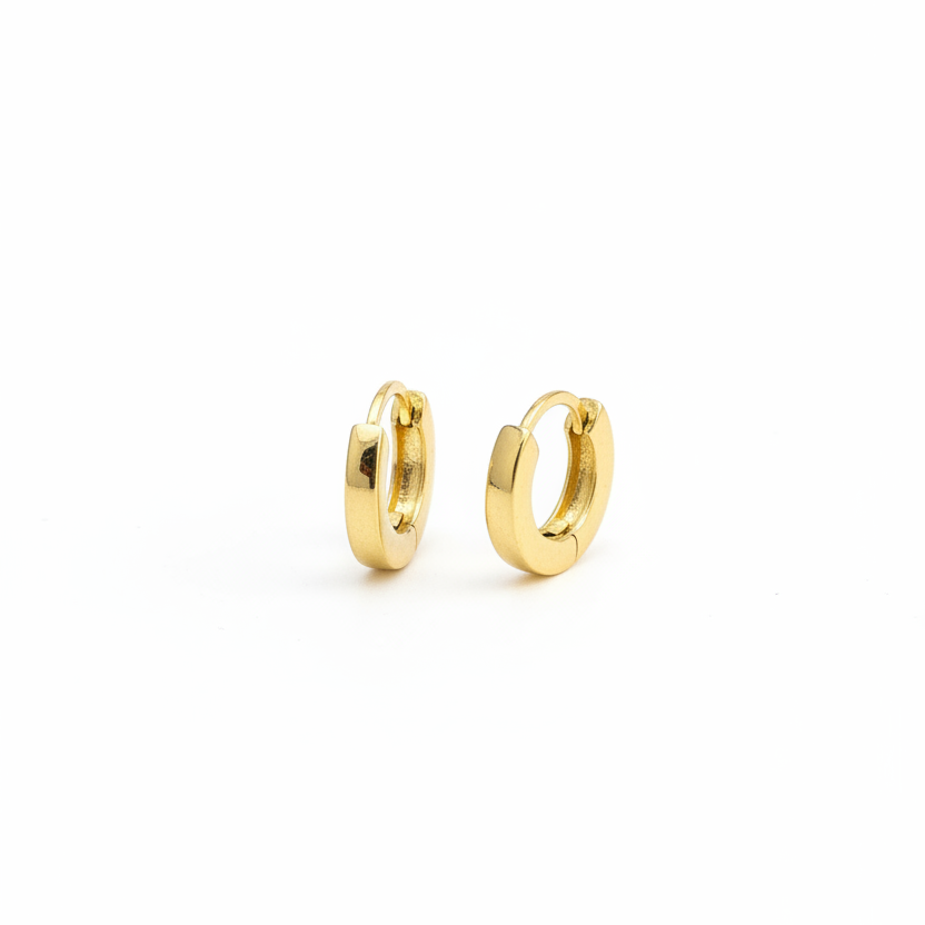 92.5 silver gold plated simple Bali earrings