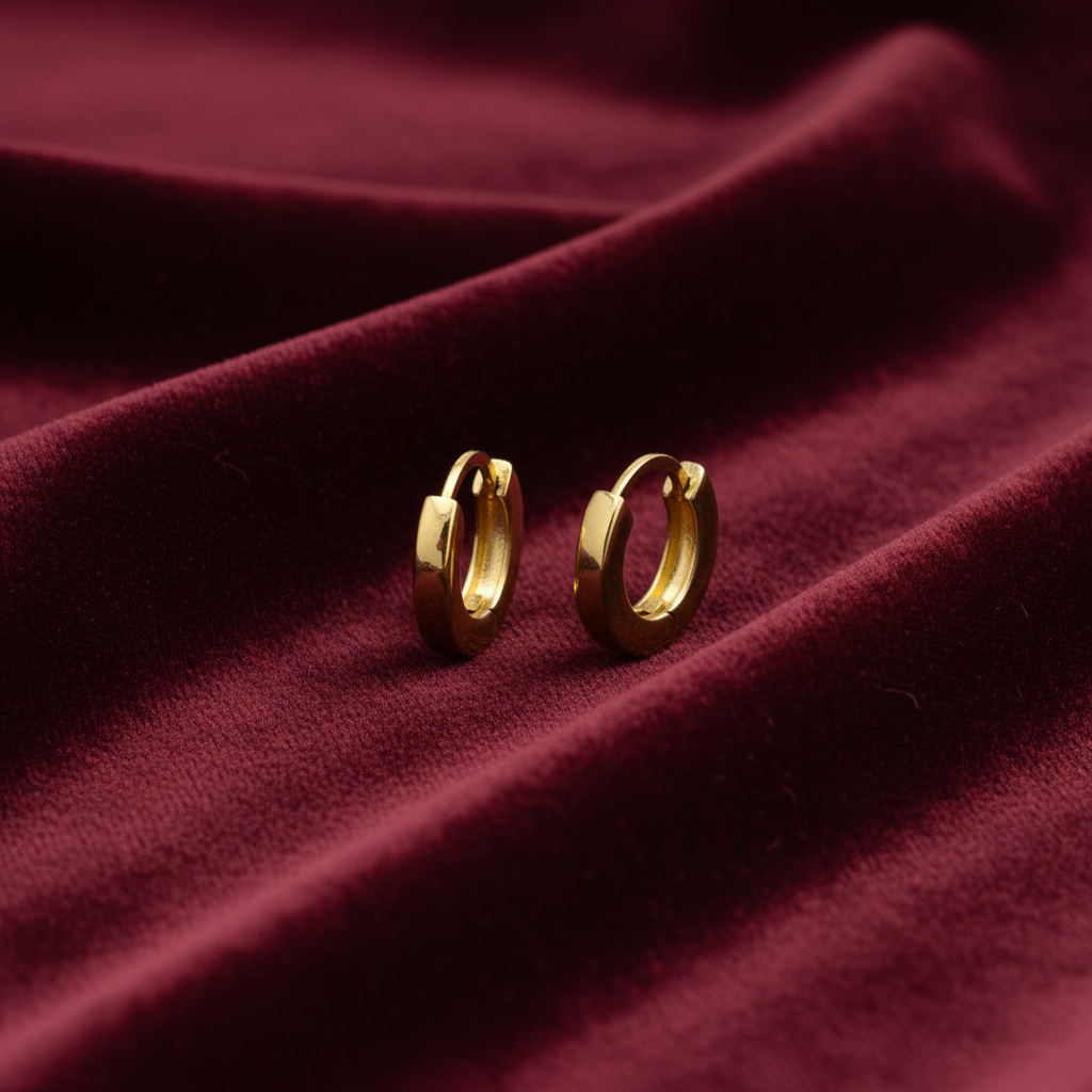 92.5 silver gold plated simple Bali earrings