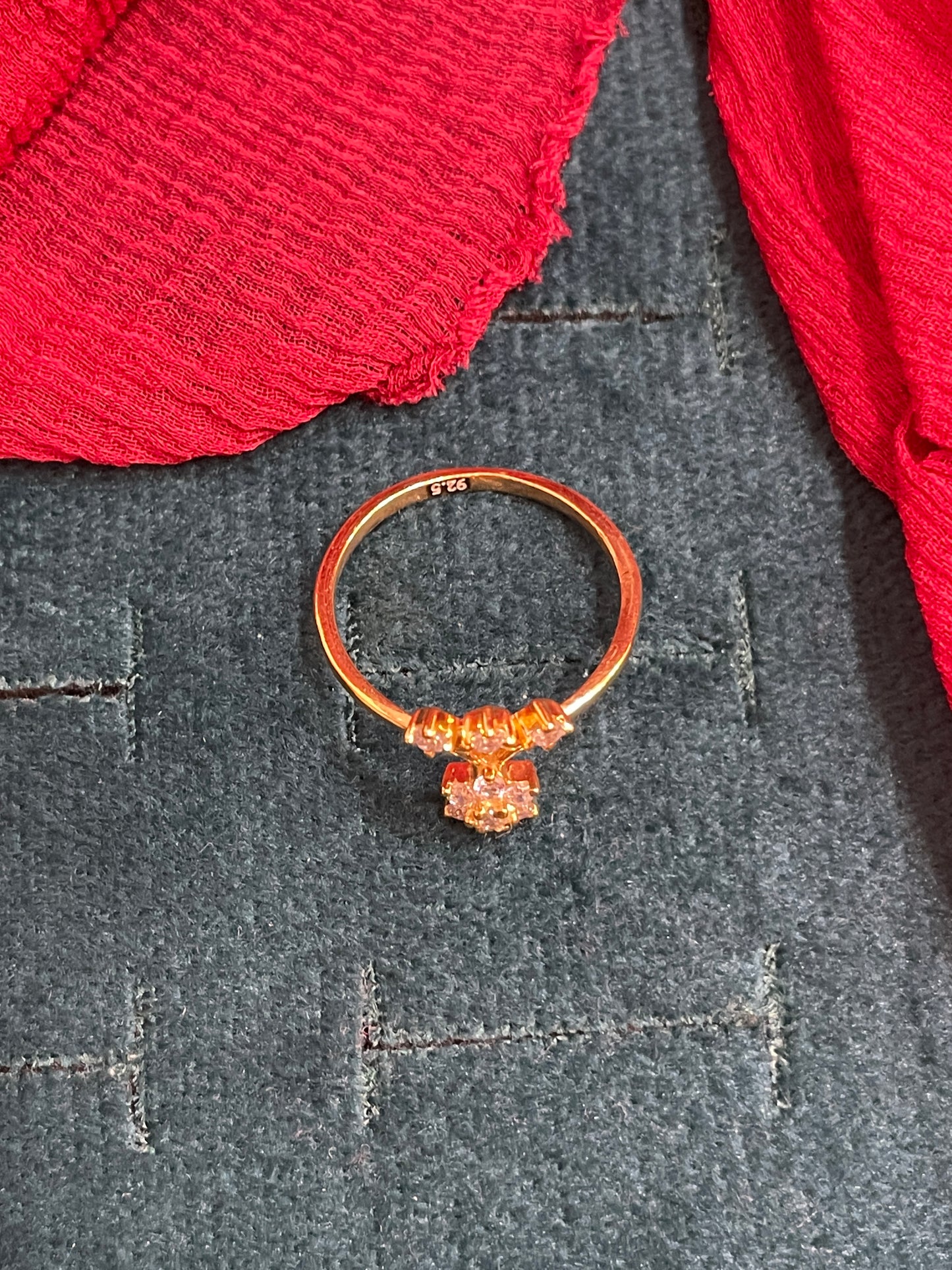 92.5 Silver Gold Plated Flower Ring for Women Size 13 | Stylish Floral Design | Elegant Jewellery