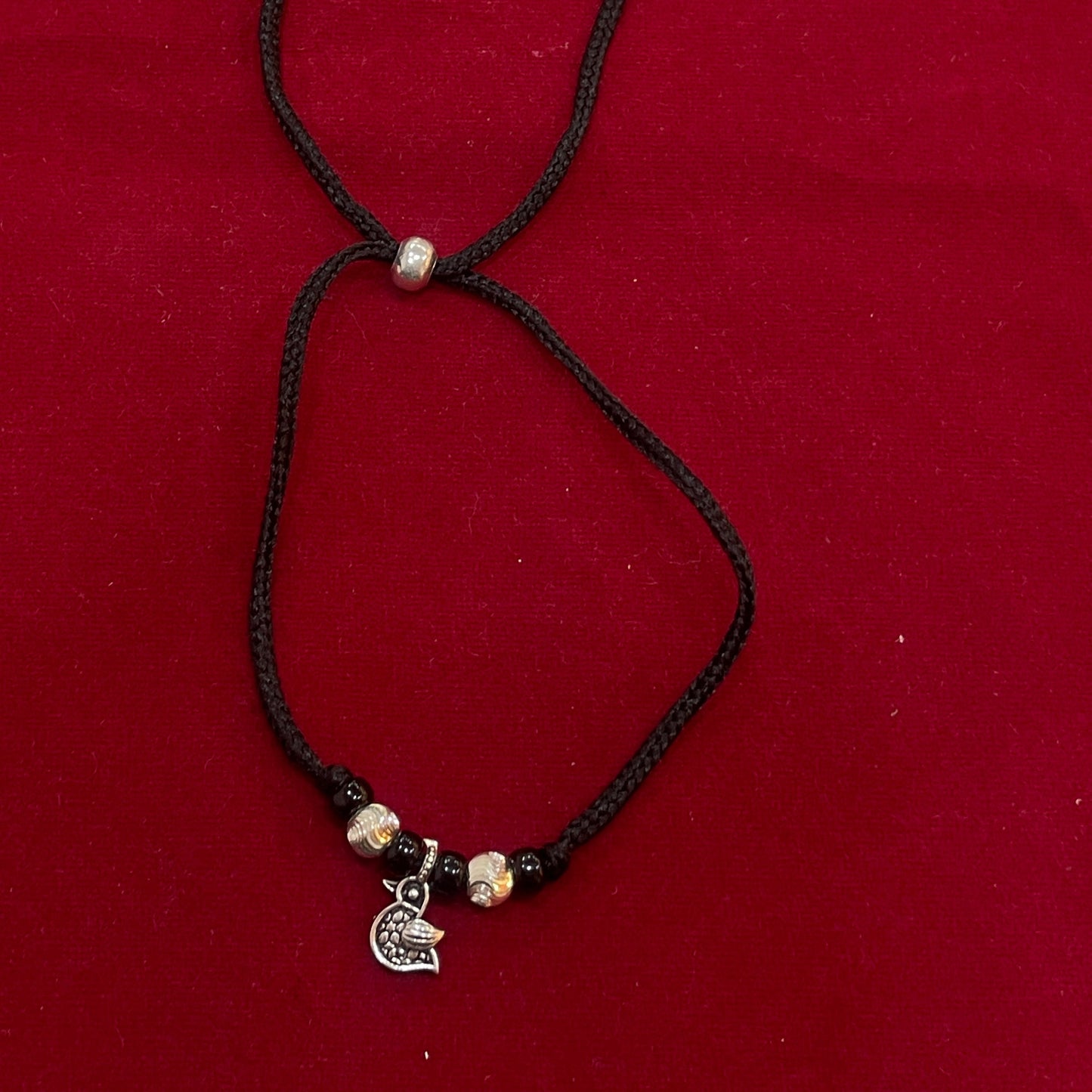 92.5 Sterling Silver Oxi Bird Thread Anklet - Single pc