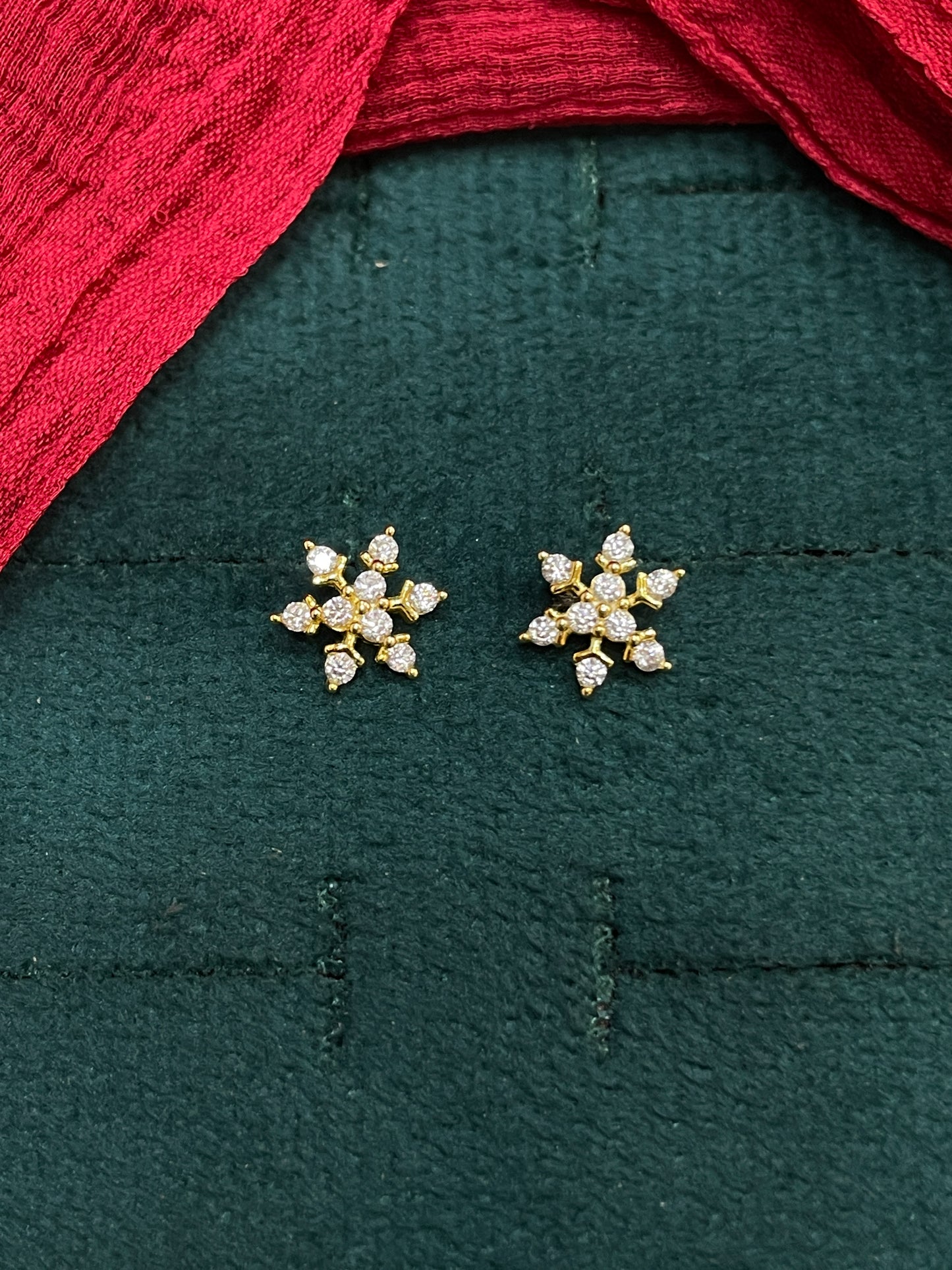 92.5 Silver Gold Plated Flower Earrings | Elegant Classic Design | Jewellery