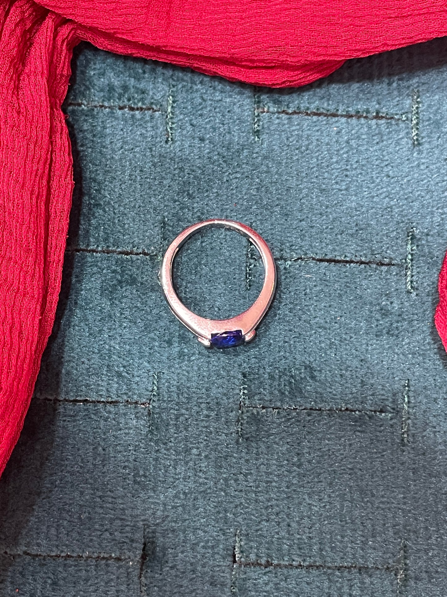 92.5 Silver Blue Stone Kids Ring | Adjustable Baby Ring for Girls & Boys | Elegant Color Design