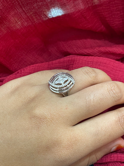 92.5 Silver White Stone Ring for Women Size 18 | Stylish Elegant Design | Premium Jewellery