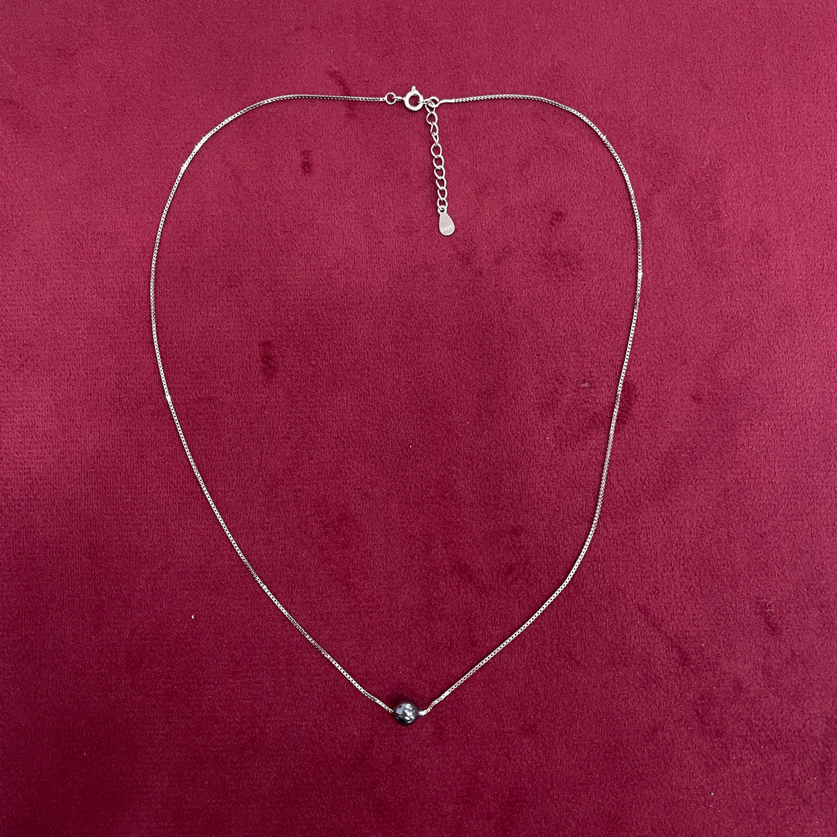 925 Silver Chain with Grey Pendant for Women