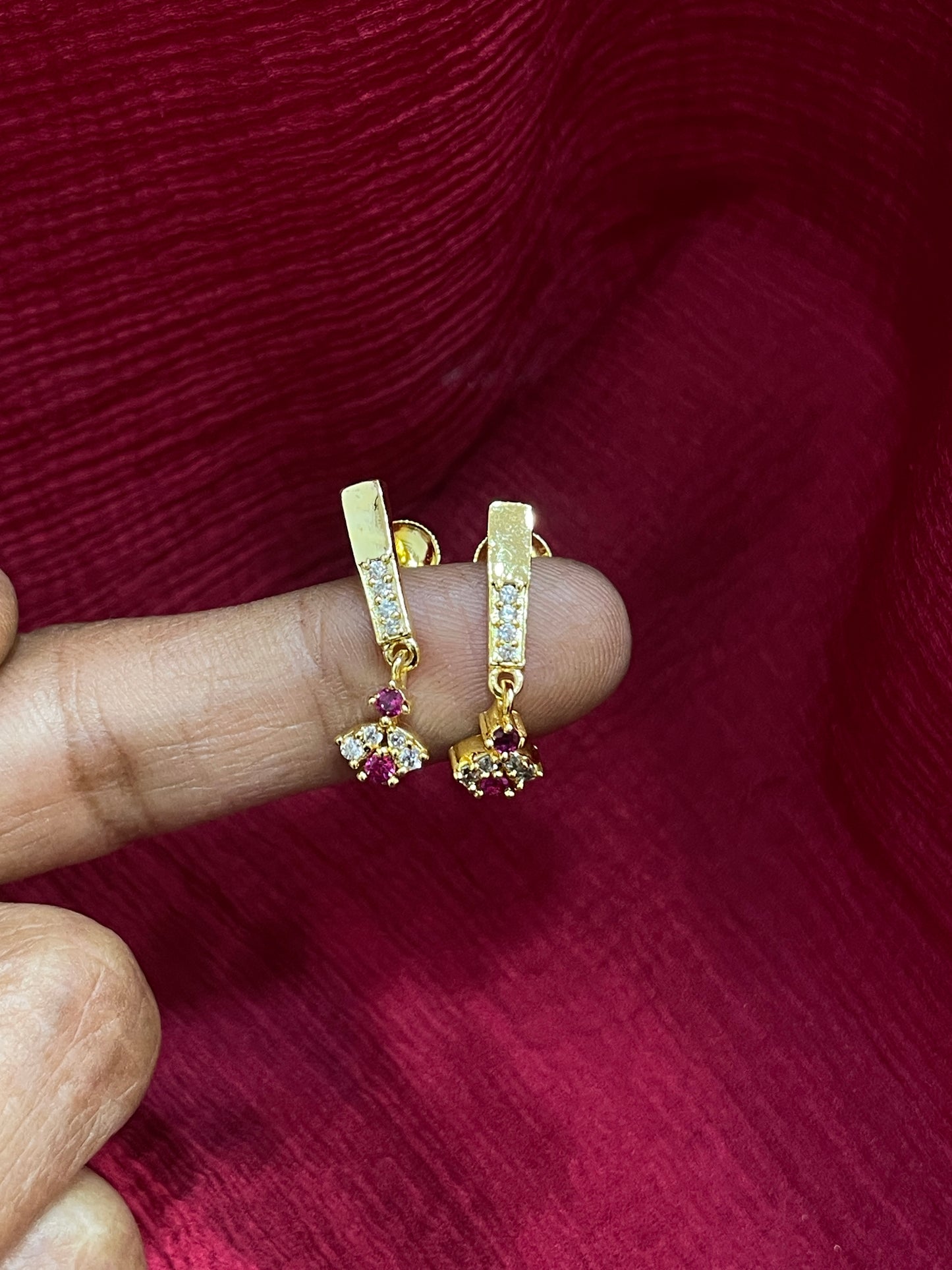 925 Silver Gold Plated Drop Studs