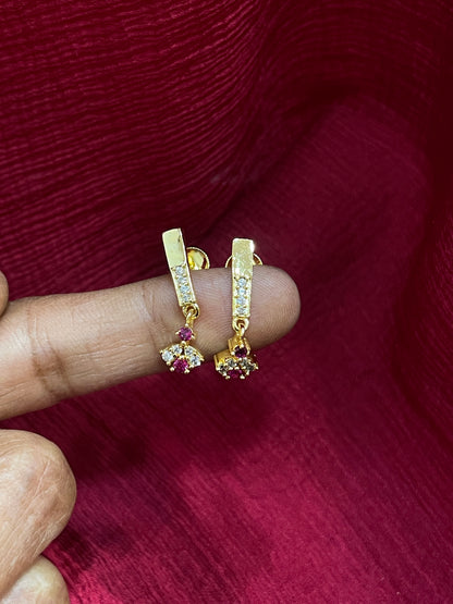 925 Silver Gold Plated Drop Studs