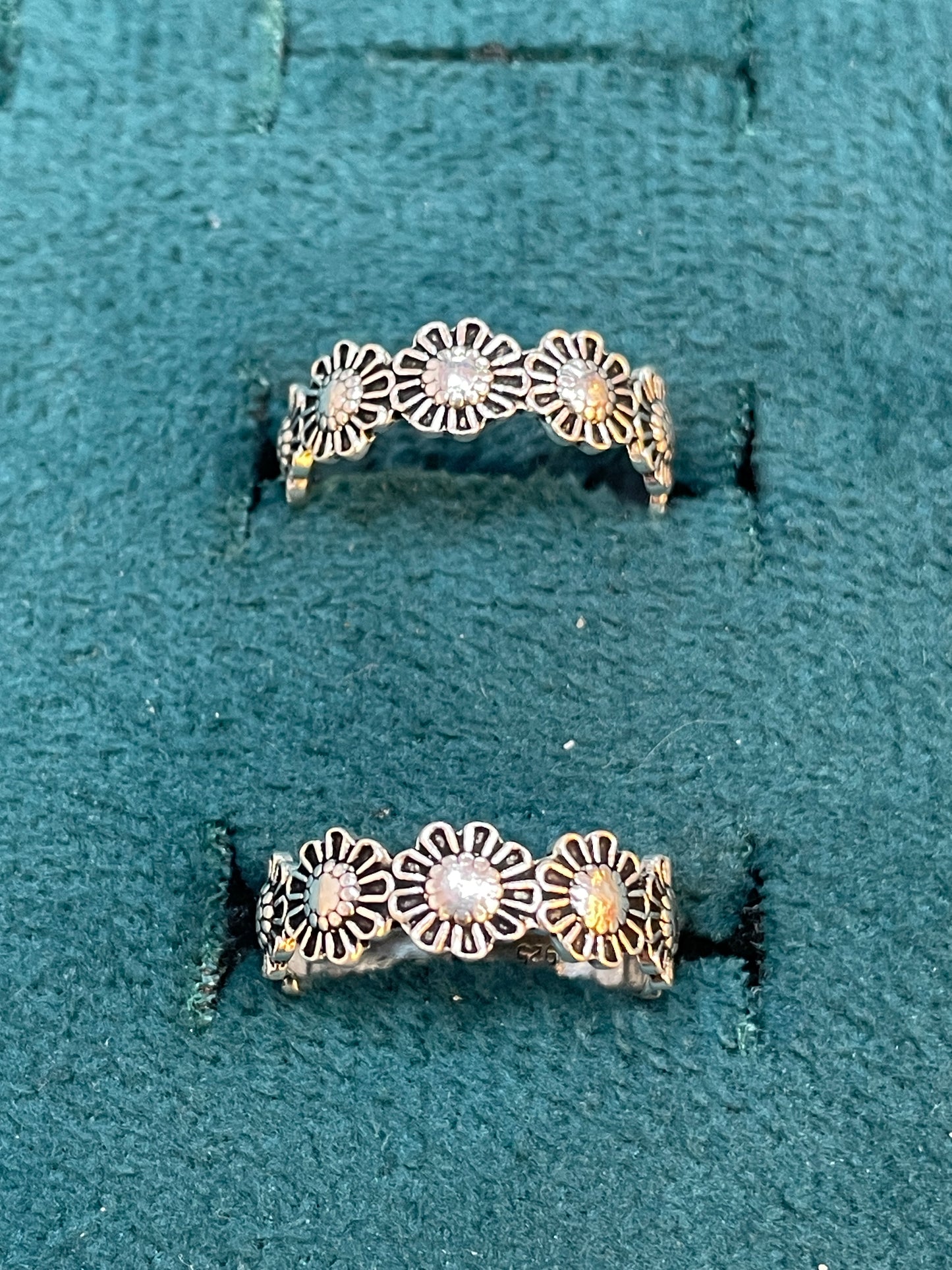 92.5 Silver Toe Rings for Women | Sunflower Oxidised Design | Traditional Jewellery