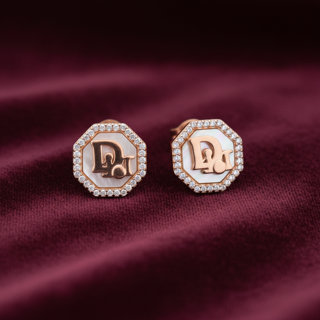 92.5 Silver Rose Gold Studs | Premium Smooth Finish | Elegant Jewellery