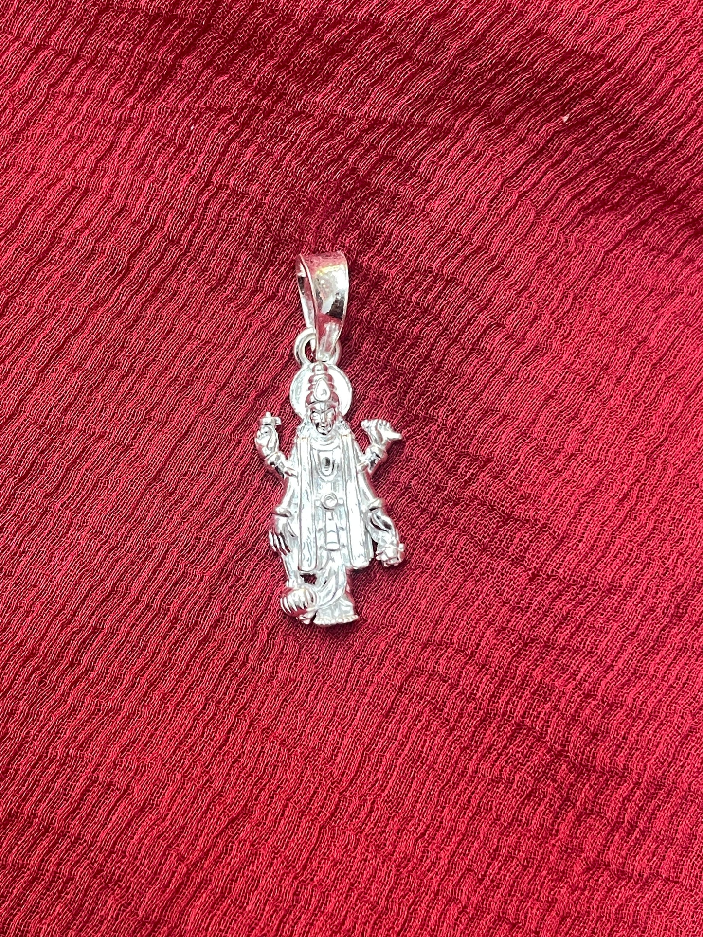 92.5 Silver Narayana Pendant for Men & Women | Vishnu Murthy Sacred Design | Spiritual Jewellery