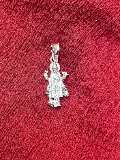 92.5 Silver Narayana Pendant for Men & Women | Vishnu Murthy Sacred Design | Spiritual Jewellery