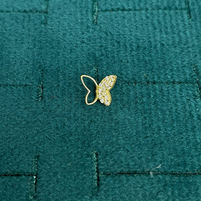 92.5 Sterling Silver Gold-Plated Butterfly Studs