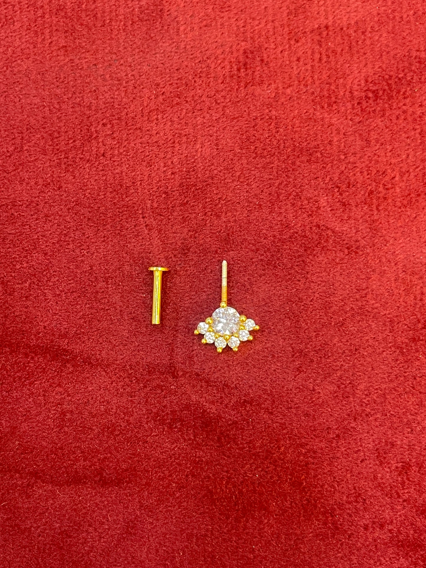 92.5 Silver Gold Plated Half Flower Bugadi - Pair