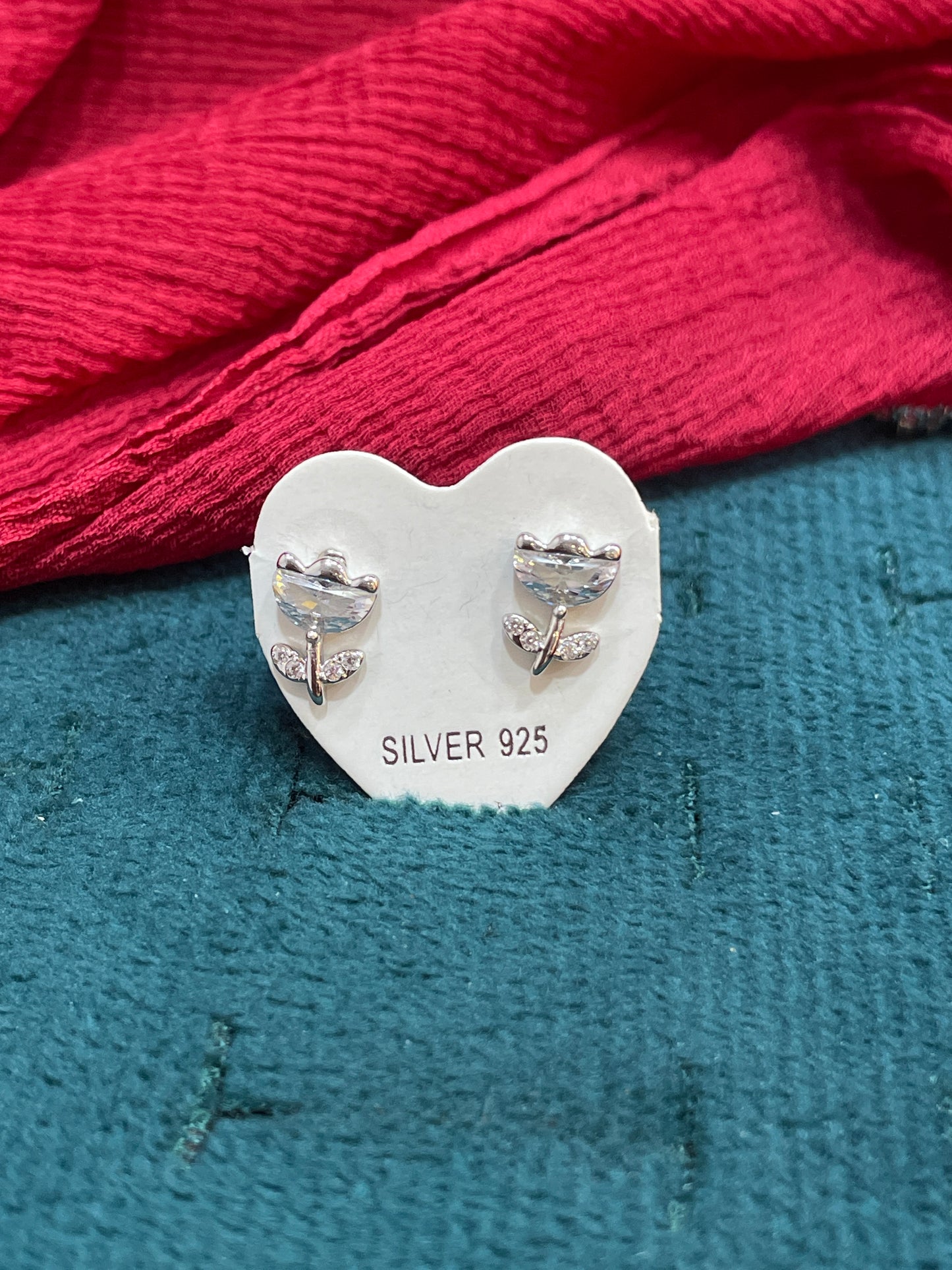 92.5 Silver Rose Stud Earrings | Classy Premium Floral Design | Jewellery