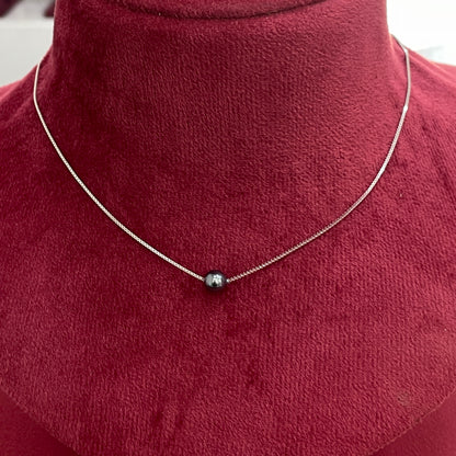 925 Silver Chain with Grey Pendant for Women